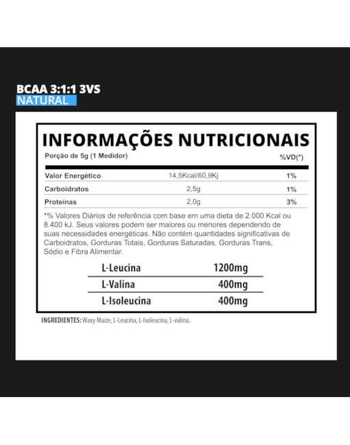 Segunda imagem do produto BCAA 3:1:1 3VS