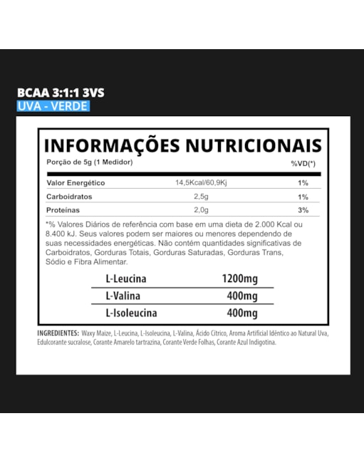 Segunda imagem do produto BCAA 3:1:1 3VS