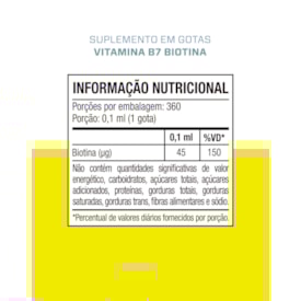 Segunda imagem do produto BIOTINA - VITAMINA B7 - GOTAS 30ml