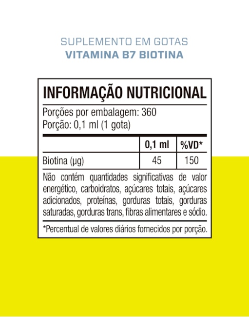 Segunda imagem do produto BIOTINA - VITAMINA B7 - GOTAS 30ml