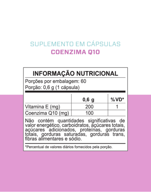 Segunda imagem do produto Coenzima Q10 - 60 caps- 100mg Por Caps