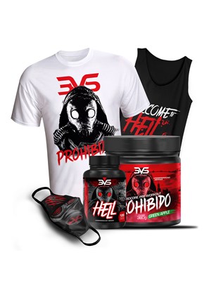 Combo Hell + Prohibido + Camiseta + Regata + Máscara Hell