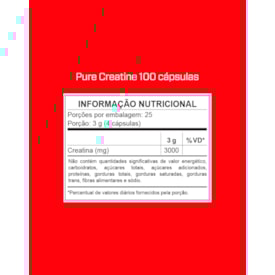 Segunda imagem do produto Creatina Powder 3VS 100 Cápsulas