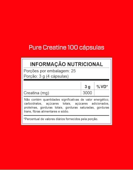 Segunda imagem do produto Creatina Powder 3VS 100 Cápsulas
