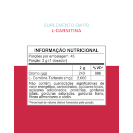 Segunda imagem do produto L-Carnitina 2000 + Cromo