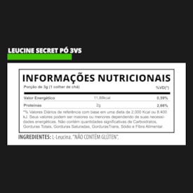 Segunda imagem do produto Leucina em pó 3VS 150gr