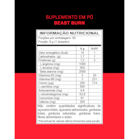 Segunda imagem do produto Pre Treino Beast BURN - 300g - 50 doses