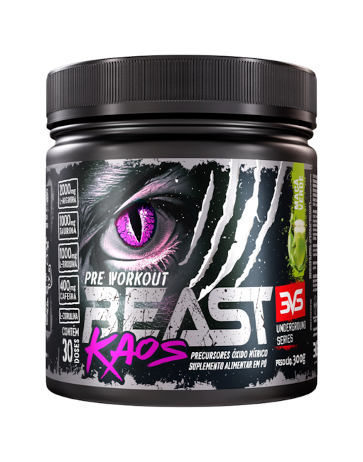 Pre Treino Beast KAOS - 400mg cafeina - 300g