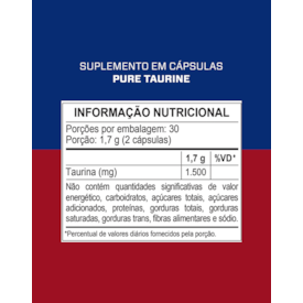 Segunda imagem do produto Pure Taurine 1500mg - Caps
