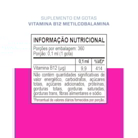 Segunda imagem do produto VITAMINA B12 METILCOBALAMINA - GOTAS 30ml